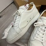 Authentic Christian Louboutin White Grained Leather Sneakers 11UK 45 12US