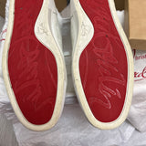 Authentic Christian Louboutin White Grained Leather Sneakers 11UK 45 12US