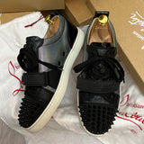 Authentic Christian Louboutin Rantulow Black leather Mesh sneaker 7.5UK 8.5 41.5