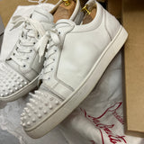 Authentic Christian Louboutin White Calf Leather Sneakers 10.5UK 44.5 11.5US