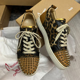 Authentic Christian Louboutin Leopard Junior Spikes sneakers 8UK 42 9US