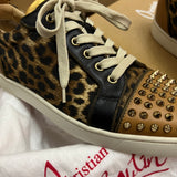 Authentic Christian Louboutin Leopard Junior Spikes sneakers 8UK 42 9US