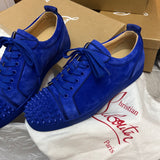 Authentic Christian Louboutin Mogador Blue Suede Sneakers 8UK 42 8 9US