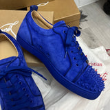 Authentic Christian Louboutin Mogador Blue Suede Sneakers 8UK 42 8 9US
