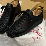 Authentic Christian Louboutin Black Junior Leather Sneakers 7UK 41 8US