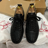 Authentic Christian Louboutin Black Junior Leather Sneakers 7UK 41 8US
