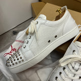 Authentic Christian Louboutin white Mesh Junior sneakers 8.5UK 42.5 9.5US