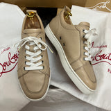 Authentic Christian Louboutin Nude Grained Rantulow Sneakers 5UK 39 6US