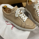 Authentic Christian Louboutin Nude Grained Rantulow Sneakers 5UK 39 6US