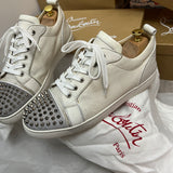 Authentic Christian Louboutin White Reflective Spikes Sneakers 10UK 44 11US
