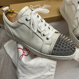 Authentic Christian Louboutin White Reflective Spikes Sneakers 10UK 44 11US