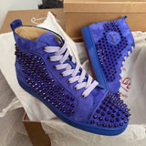 Authentic Christian Louboutin Pervenche Suede Purple Sneakers 7UK 41 8US
