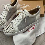 Authentic Christian Louboutin White Leather Mesh Sneakers 8UK 42 9US