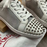 Authentic Christian Louboutin White Leather Mesh Sneakers 8UK 42 9US