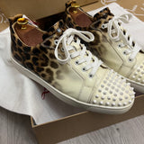 Authentic Christian Louboutin White Leopard Sneakers 9.5UK 43.5 9.5
