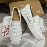 Authentic Christian Louboutin White Leather Rollerboat Sneakers 9.5UK 43.5 10.5US