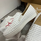 Authentic Christian Louboutin White Leather Rollerboat Sneakers 9.5UK 43.5 10.5US