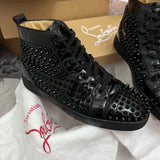 Authentic Christian Louboutin Black Patent Leather Sneakers 7UK 41 8US