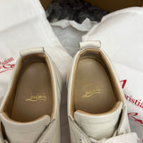 Authentic Christian Louboutin White Grained Leather Sneakers 7.5UK 8.5US 41.5