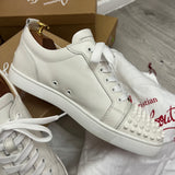 Authentic Christian Louboutin Off white leather sneakers 8UK 8 42