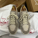 Authentic Christian Louboutin White Beige Woven Rantulow Sneakers 6UK 40 7US
