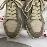 Authentic Christian Louboutin White Beige Woven Rantulow Sneakers 6UK 40 7US
