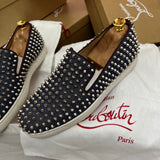 Authentic Christian Louboutin Denim Rollerboat Spikes Sneakers 7.5UK 8.5US 41.5