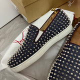 Authentic Christian Louboutin Denim Rollerboat Spikes Sneakers 7.5UK 8.5US 41.5