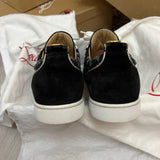 Authentic Christian Louboutin Black Suede Embroider Sneaker 9.5UK 43.5 10.5US